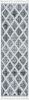 8' Cream And Charcoal Geometric Runner Rug