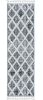 8' Cream And Charcoal Geometric Runner Rug