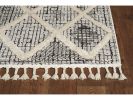 3' X 5' Cream And Charcoal Geometric Area Rug