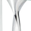 14" Clear Cylinder Aluminum And Crystal Glass Table Vase
