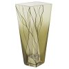 8" Green Cylinder Crystal Glass Table Vase