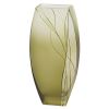 12" Green Abstract Lead Free Crystal Table Vase