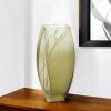 12" Green Abstract Lead Free Crystal Table Vase