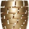 12" Gold And Clear Geometric Oval Lead Free Crystal Table Vase