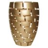 12" Gold And Clear Geometric Oval Lead Free Crystal Table Vase