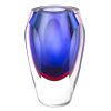 6" Clear And Purple Crystal Glass Table Vase