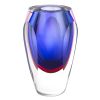 6" Clear And Purple Crystal Glass Table Vase