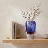 6" Clear And Purple Crystal Glass Table Vase