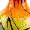 11" Black Blue Red And Yellow Abstract Urn Handblown Glass Table Vase