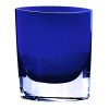8" Cobalt And Clear Oval Lead Free Crystal Table Vase