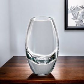 9" Clear Oval Lead Free Crystal Table Vase