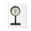16" Black Metal Table Clock