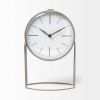 12" Gray Metal Table Clock