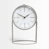 12" Gray Metal Table Clock