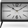 11" Black And White Metal Table Clock