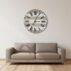 3" Gray And White Metal Analog Round Wall Clock