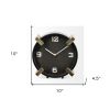 10" Black Stainless Steel Table Clock
