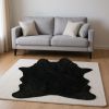 5' X 8' Black Shag Hand Knotted Area Rug