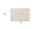 5' X 8' Ivory Shag Hand Knotted Area Rug