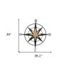 39" Black Rustic Compass Metal Wall Decor