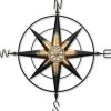 39" Black Rustic Compass Metal Wall Decor