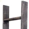 60" X 15" Charcoal Wood Ladder Wall Sculpture