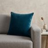 18" Teal Velvet Throw Pillow