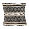 Black And Sand Woven Decorative Pillow