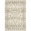 9' X 12' Beige And Ivory Medallion Area Rug