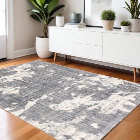 4' X 6' Grey And Ivory Grey Matter Area Rug