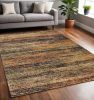 5' X 8' Gold And Slate Abstract Area Rug
