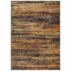 8' X 10' Gold And Slate Abstract Area Rug