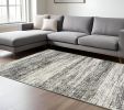 6' X 9' Ash And Slate Abstract Area Rug