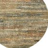 7' Blue And Ivory Round Rug