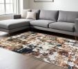 8' X 11' Ivory And Gray Abstract Area Rug
