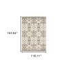 10' X 13' Ivory And Gray Ikat Area Rug