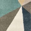 5' X 7' Blue Green And Beige Abstract Geometric Area Rug