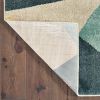 6' X 9' Blue Green And Beige Abstract Geometric Area Rug