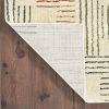 8' Ivory And Blue Runner Rug