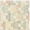 5' X 7' Ivory Blue And Red Geometric Area Rug