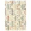 10' X 13' Ivory Blue And Red Geometric Area Rug