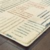 10' X 13' Ivory Blue And Red Geometric Area Rug
