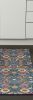 8' Blue And Orange Floral Distressed Runner Rug