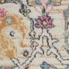 10' Ivory And Blue Floral Runner Rug