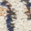 5' X 7' Ivory And Blue Floral Area Rug