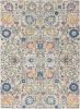 5' X 7' Ivory And Blue Floral Area Rug