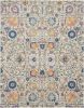 8' X 10' Ivory And Blue Floral Area Rug