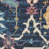 8' X 10' Navy Blue Yellow And Pink Floral Area Rug