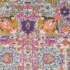 2' X 3' Silver Gray And Pink Floral Distressed Area Rug