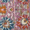 2' X 3' Silver Gray And Pink Floral Distressed Area Rug